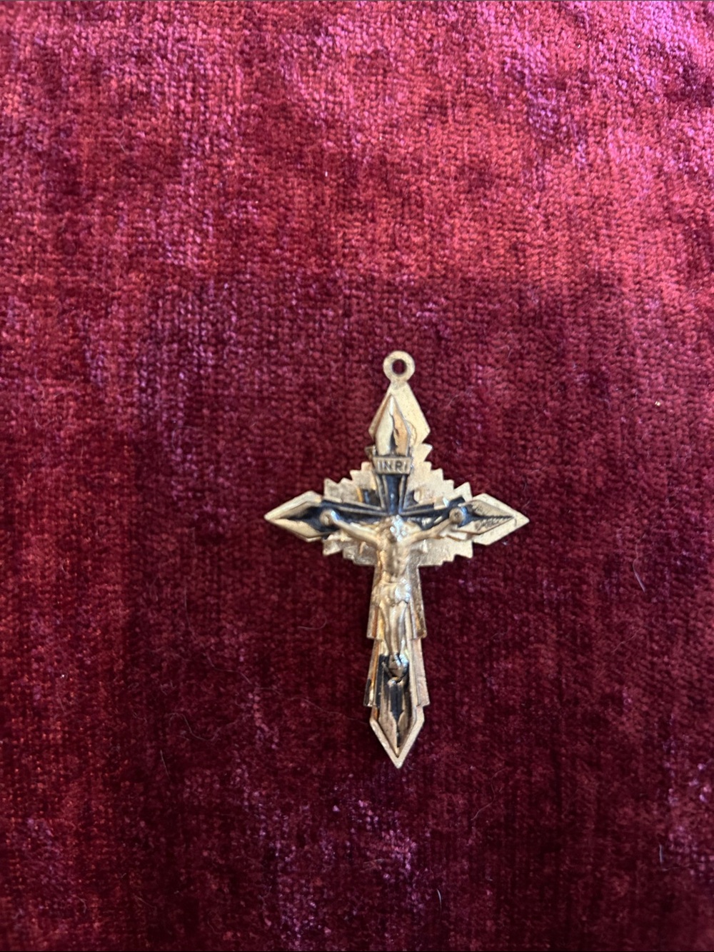 Vintage Crucifix Pendant (No Chain Included) in Brass Tone